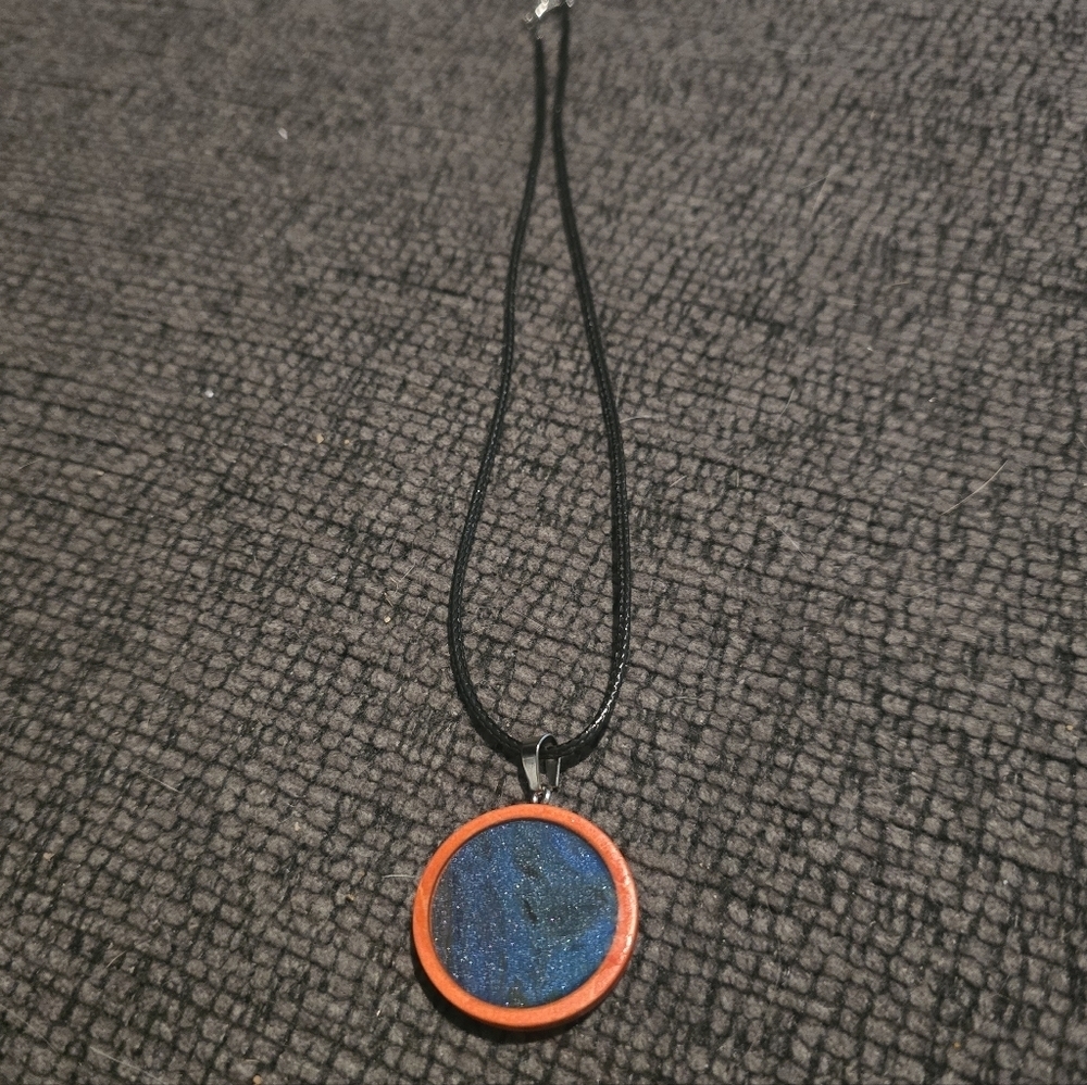 Handmade Magical Galaxy Resin Necklace - Orange